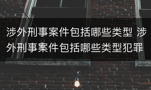 涉外刑事案件包括哪些类型 涉外刑事案件包括哪些类型犯罪