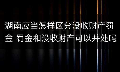湖南应当怎样区分没收财产罚金 罚金和没收财产可以并处吗