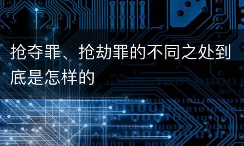 抢夺罪、抢劫罪的不同之处到底是怎样的