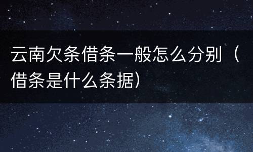 云南欠条借条一般怎么分别（借条是什么条据）