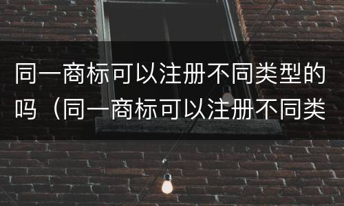 同一商标可以注册不同类型的吗（同一商标可以注册不同类型的吗知乎）