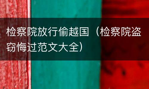检察院放行偷越国（检察院盗窃悔过范文大全）