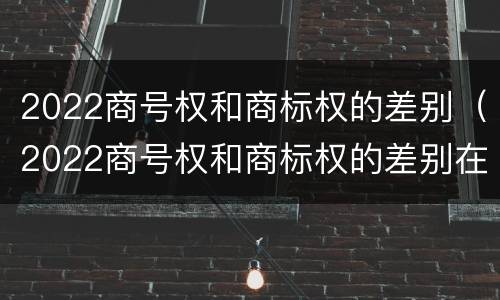 2022商号权和商标权的差别（2022商号权和商标权的差别在哪）