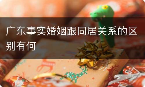 广东事实婚姻跟同居关系的区别有何