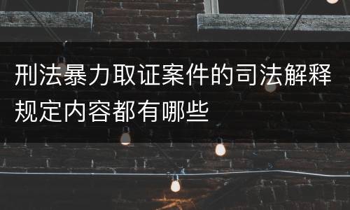刑法暴力取证案件的司法解释规定内容都有哪些