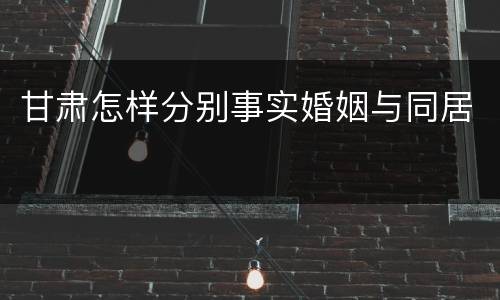 甘肃怎样分别事实婚姻与同居