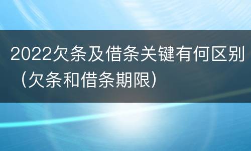 2022欠条及借条关键有何区别（欠条和借条期限）