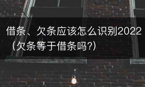 借条、欠条应该怎么识别2022（欠条等于借条吗?）
