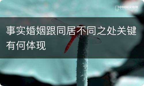 事实婚姻跟同居不同之处关键有何体现