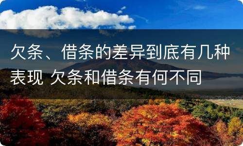 欠条、借条的差异到底有几种表现 欠条和借条有何不同