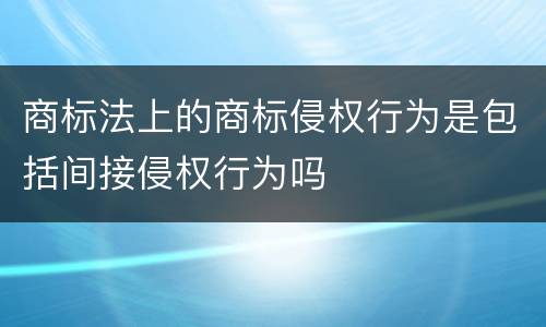 商标法上的商标侵权行为是包括间接侵权行为吗