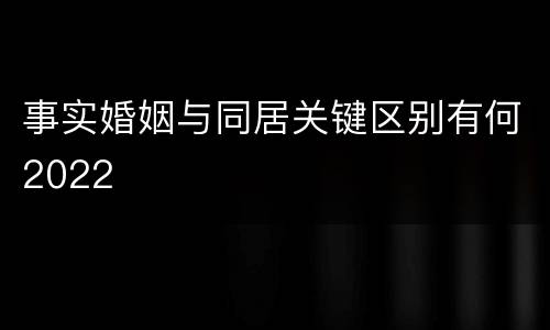 事实婚姻与同居关键区别有何2022