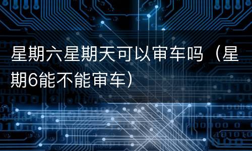 星期六星期天可以审车吗（星期6能不能审车）