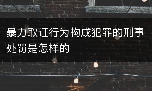 暴力取证行为构成犯罪的刑事处罚是怎样的