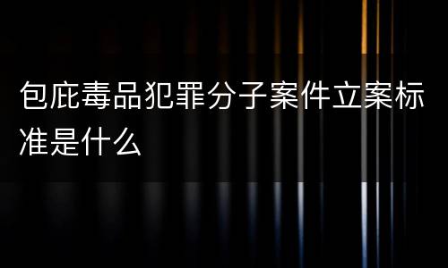 包庇毒品犯罪分子案件立案标准是什么