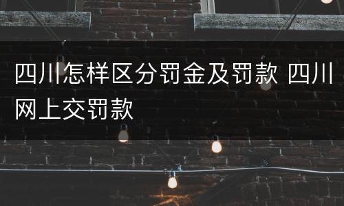 四川怎样区分罚金及罚款 四川网上交罚款