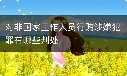 对非国家工作人员行贿涉嫌犯罪有哪些判处