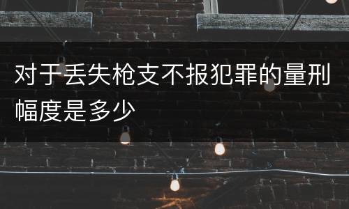 对于丢失枪支不报犯罪的量刑幅度是多少