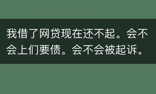 我借了网贷现在还不起。会不会上们要债。会不会被起诉。