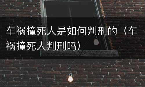 车祸撞死人是如何判刑的（车祸撞死人判刑吗）