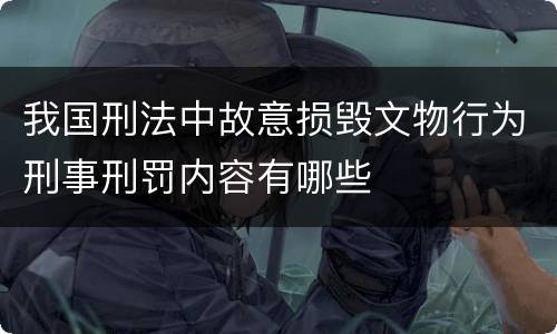 我国刑法中故意损毁文物行为刑事刑罚内容有哪些
