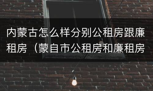 内蒙古怎么样分别公租房跟廉租房（蒙自市公租房和廉租房）