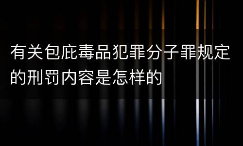 有关包庇毒品犯罪分子罪规定的刑罚内容是怎样的