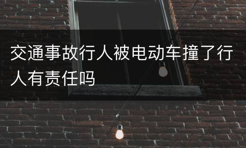 交通事故行人被电动车撞了行人有责任吗