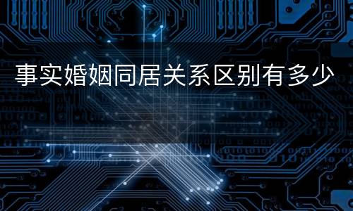 事实婚姻同居关系区别有多少