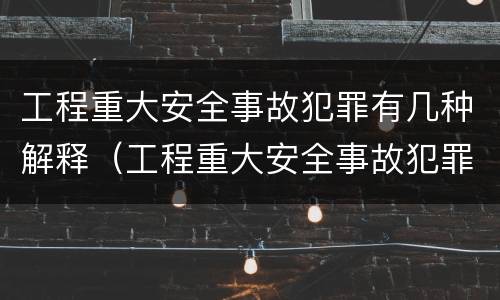 工程重大安全事故犯罪有几种解释（工程重大安全事故犯罪有几种解释法）