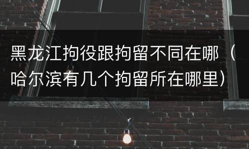 黑龙江拘役跟拘留不同在哪（哈尔滨有几个拘留所在哪里）