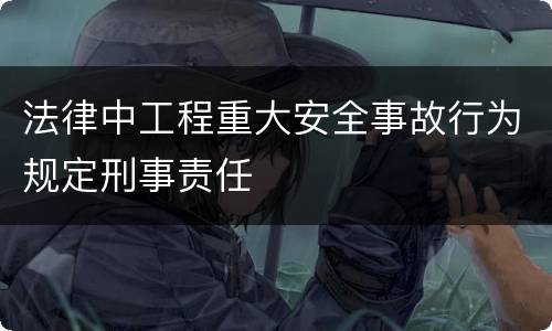 法律中工程重大安全事故行为规定刑事责任