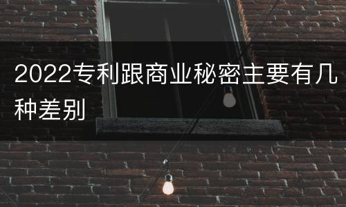 2022专利跟商业秘密主要有几种差别