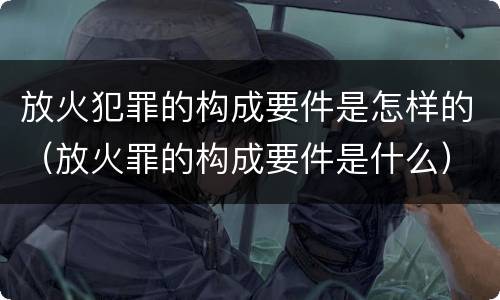 放火犯罪的构成要件是怎样的（放火罪的构成要件是什么）