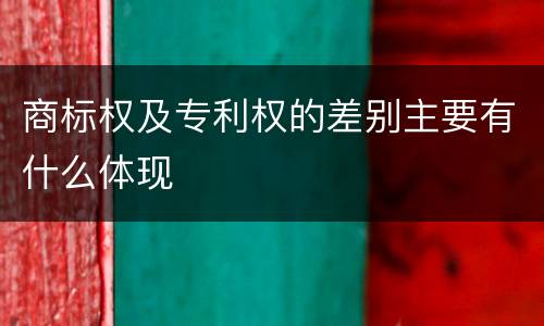 商标权及专利权的差别主要有什么体现
