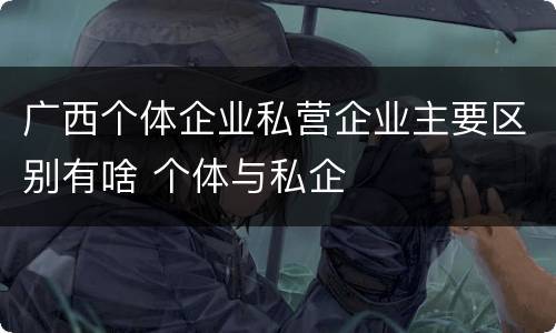 广西个体企业私营企业主要区别有啥 个体与私企