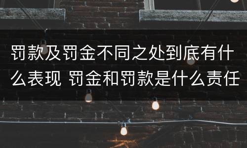 罚款及罚金不同之处到底有什么表现 罚金和罚款是什么责任
