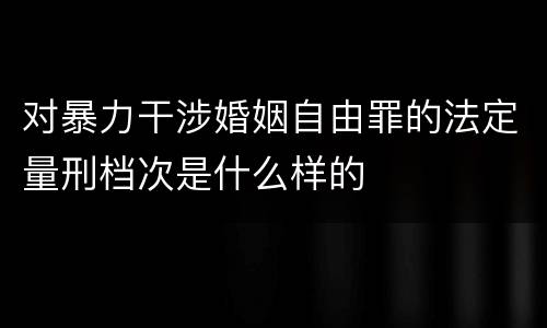 对暴力干涉婚姻自由罪的法定量刑档次是什么样的