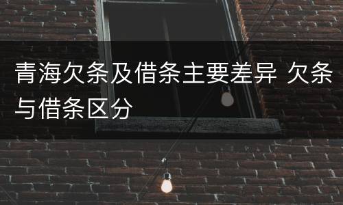 青海欠条及借条主要差异 欠条与借条区分