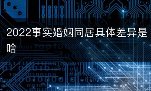 2022事实婚姻同居具体差异是啥