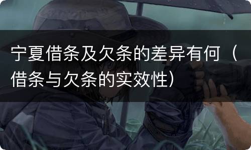 宁夏借条及欠条的差异有何（借条与欠条的实效性）