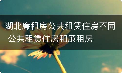 湖北廉租房公共租赁住房不同 公共租赁住房和廉租房