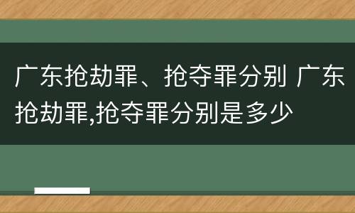 广东抢劫罪、抢夺罪分别 广东抢劫罪,抢夺罪分别是多少