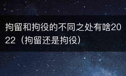 拘留和拘役的不同之处有啥2022（拘留还是拘役）