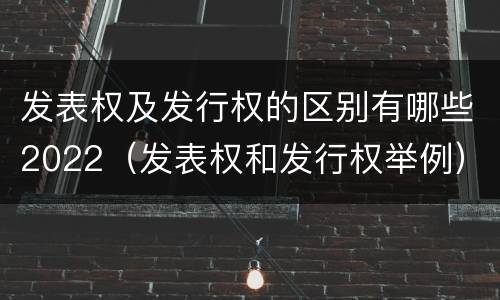 发表权及发行权的区别有哪些2022（发表权和发行权举例）
