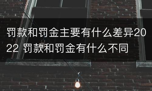 罚款和罚金主要有什么差异2022 罚款和罚金有什么不同