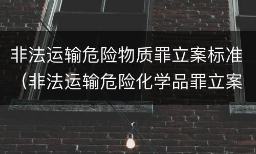 非法运输危险物质罪立案标准（非法运输危险化学品罪立案标准）