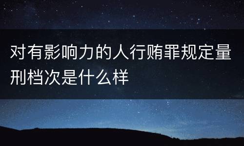 对有影响力的人行贿罪规定量刑档次是什么样