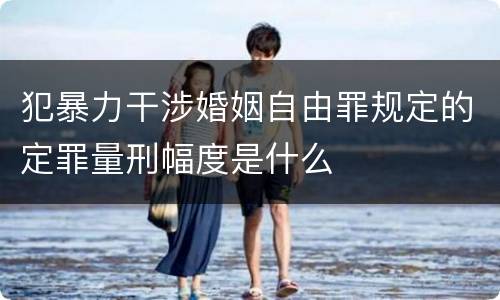犯暴力干涉婚姻自由罪规定的定罪量刑幅度是什么