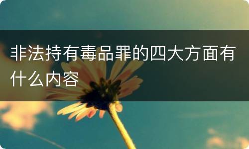 非法持有毒品罪的四大方面有什么内容